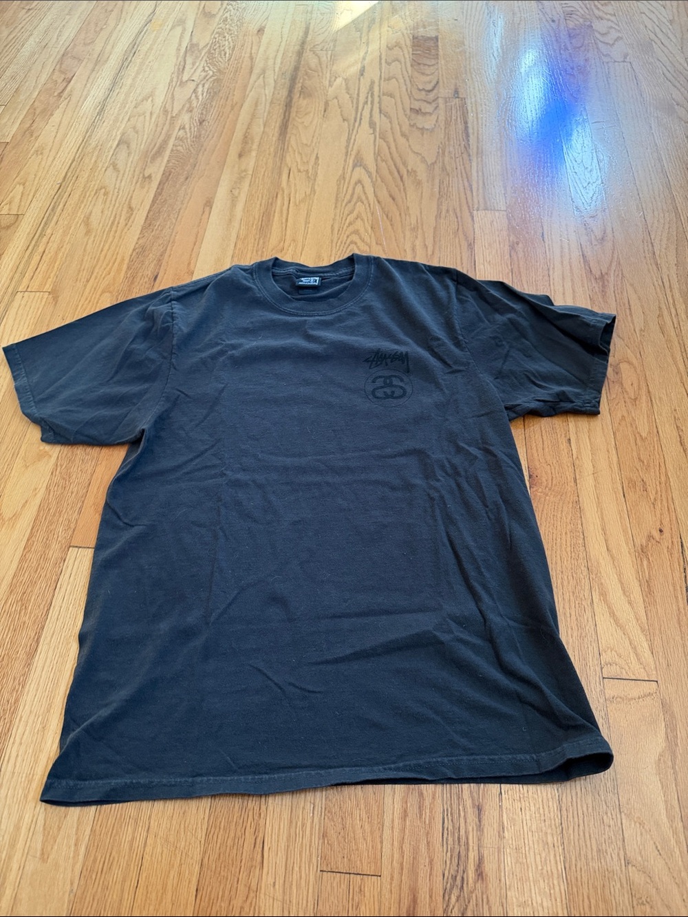Stussy Black Short Sleeve T-Shirt with Logo